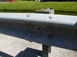 Closeup of Guardrail and bolts