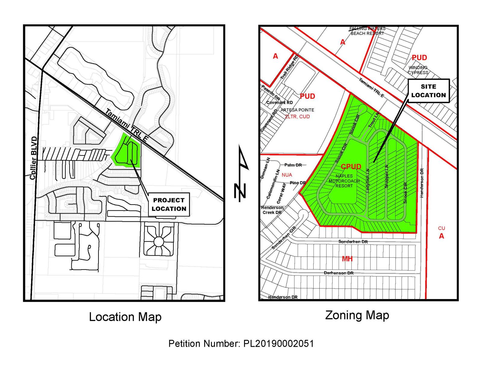 Naples Motorcoach Resort Site Location Map