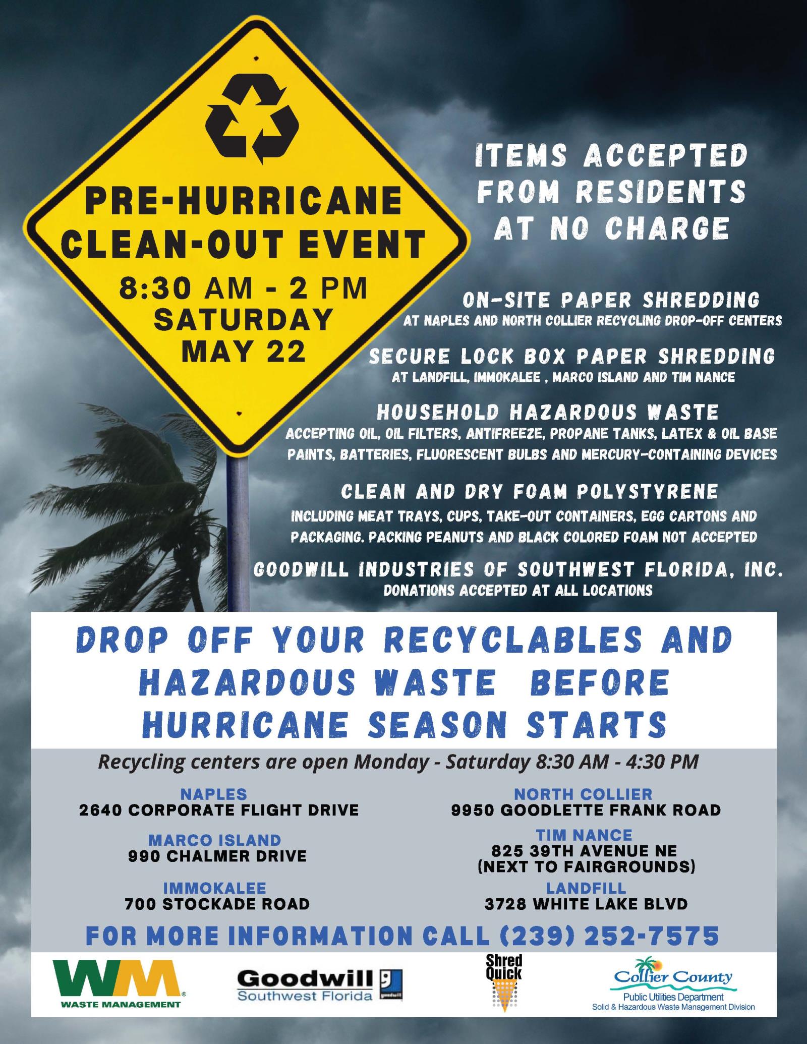 pre-hurricane clean-out event