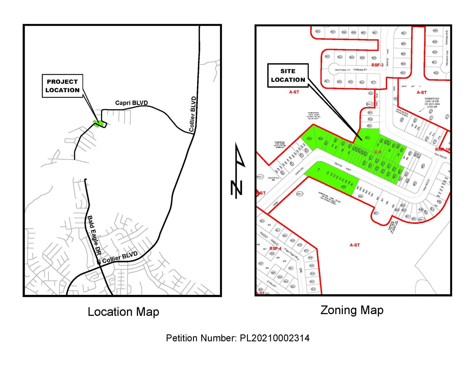 Isles of Capri site location map