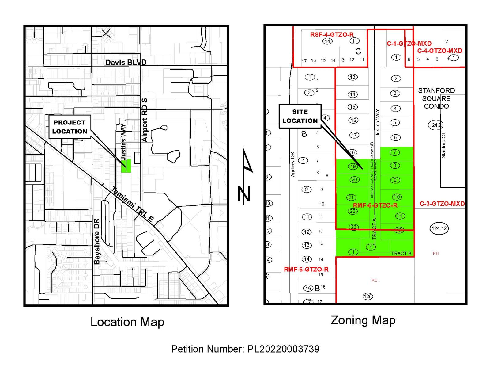 Justin’s Village Rezone Site Location Map