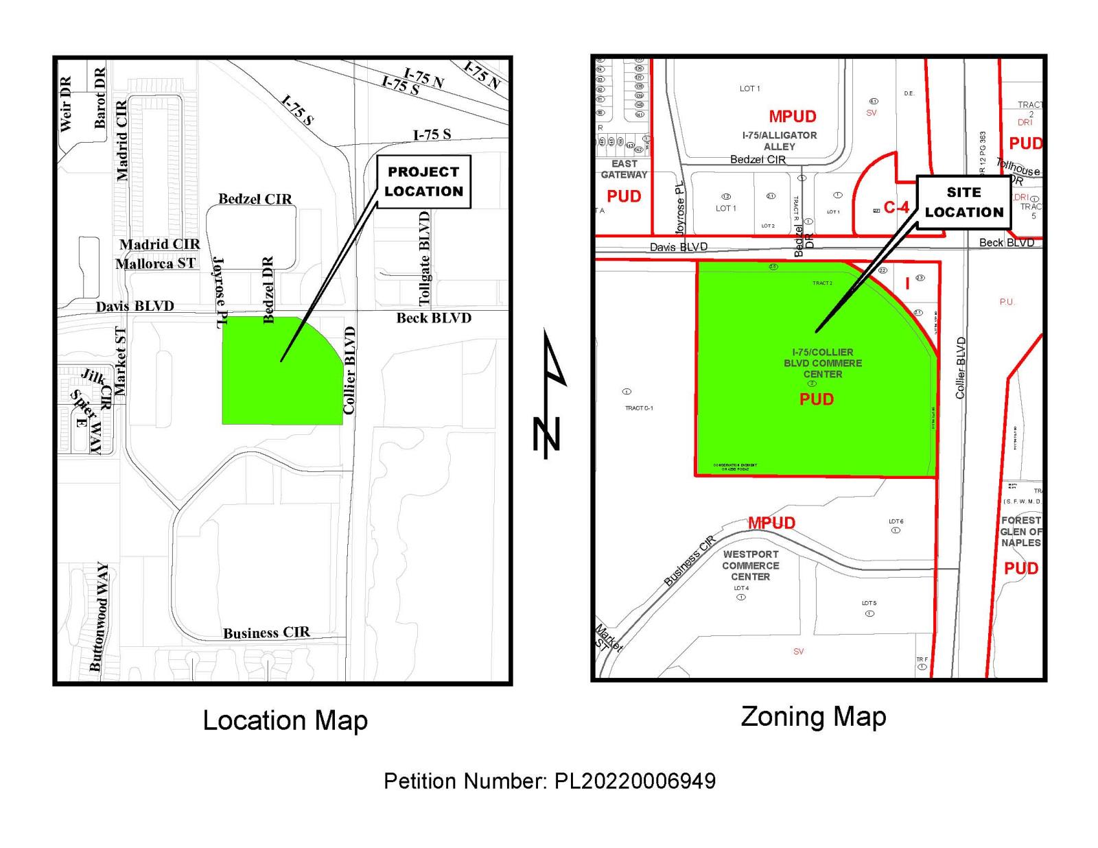 I-75-Collier Boulevard Commercial Center PUD Site Location Map