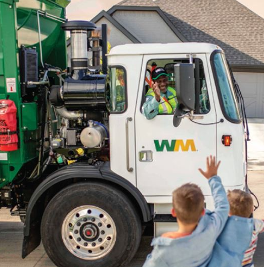 WM truck kids waving