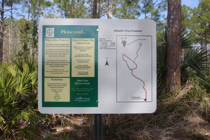 Preserve sign with trail map