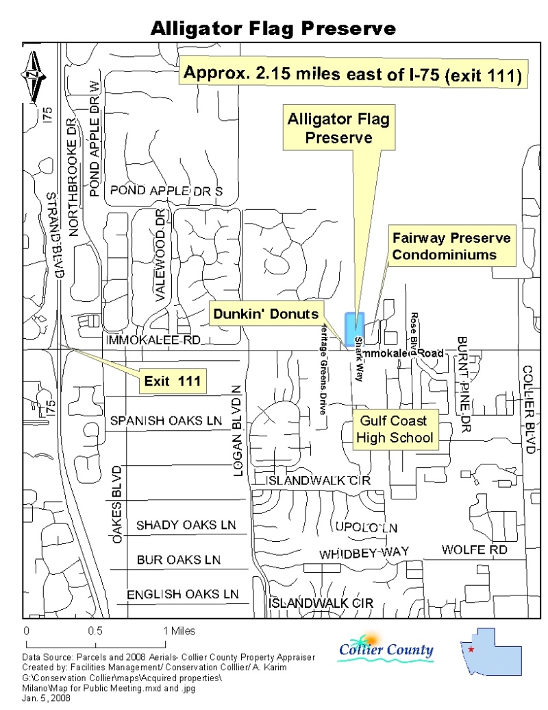 Alligator Flag Location map