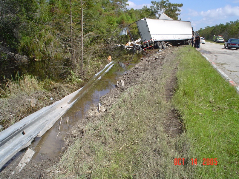 truck wreck resulting in pollutant spills